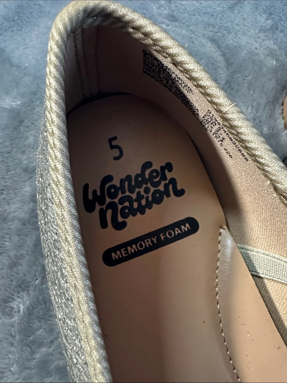 NWTS wonder nation Metallic Silver Mary Jane Ballet Flats with Bow Sz 5 girls